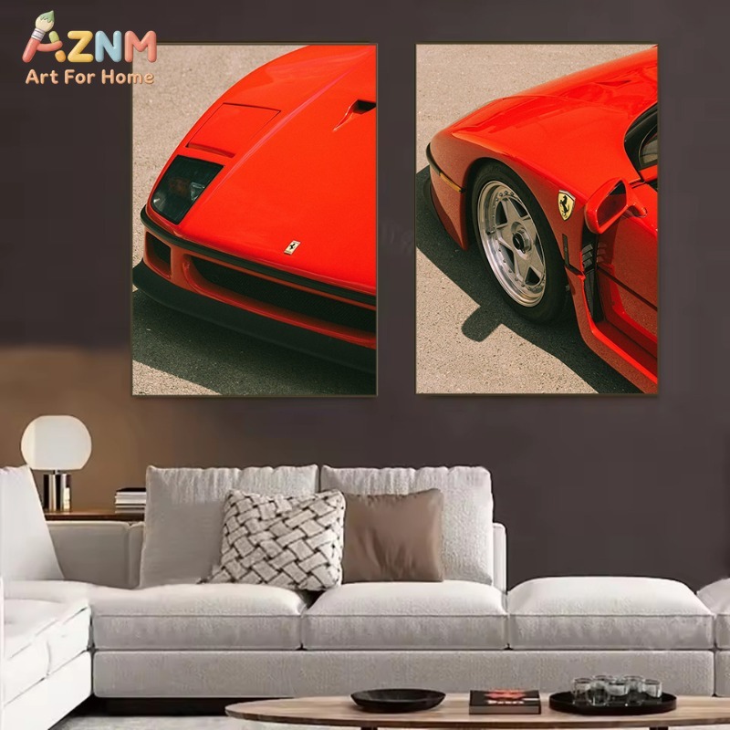 AZNM Ferrari F40 Classic Super - Watercolor Poster Print ulasan dan harga