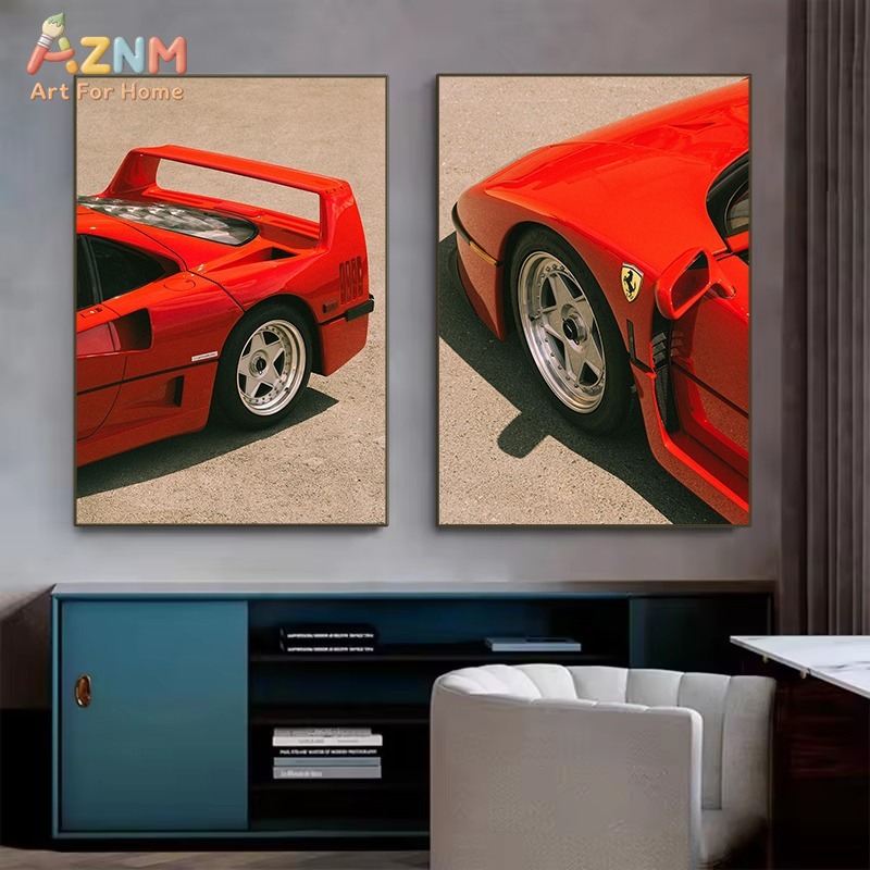 AZNM Ferrari F40 Classic Super - Watercolor Poster Print ulasan dan harga