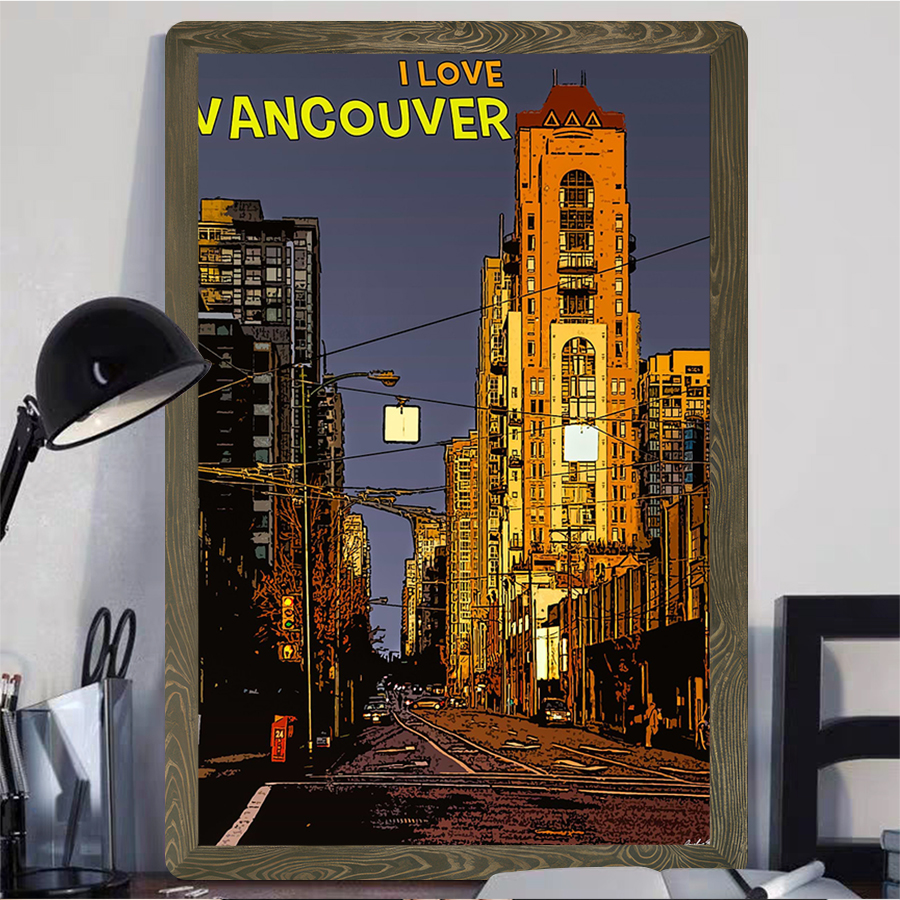 Vancouver City Skyline Metal W - Home Decor Vancouver ulasan dan harga