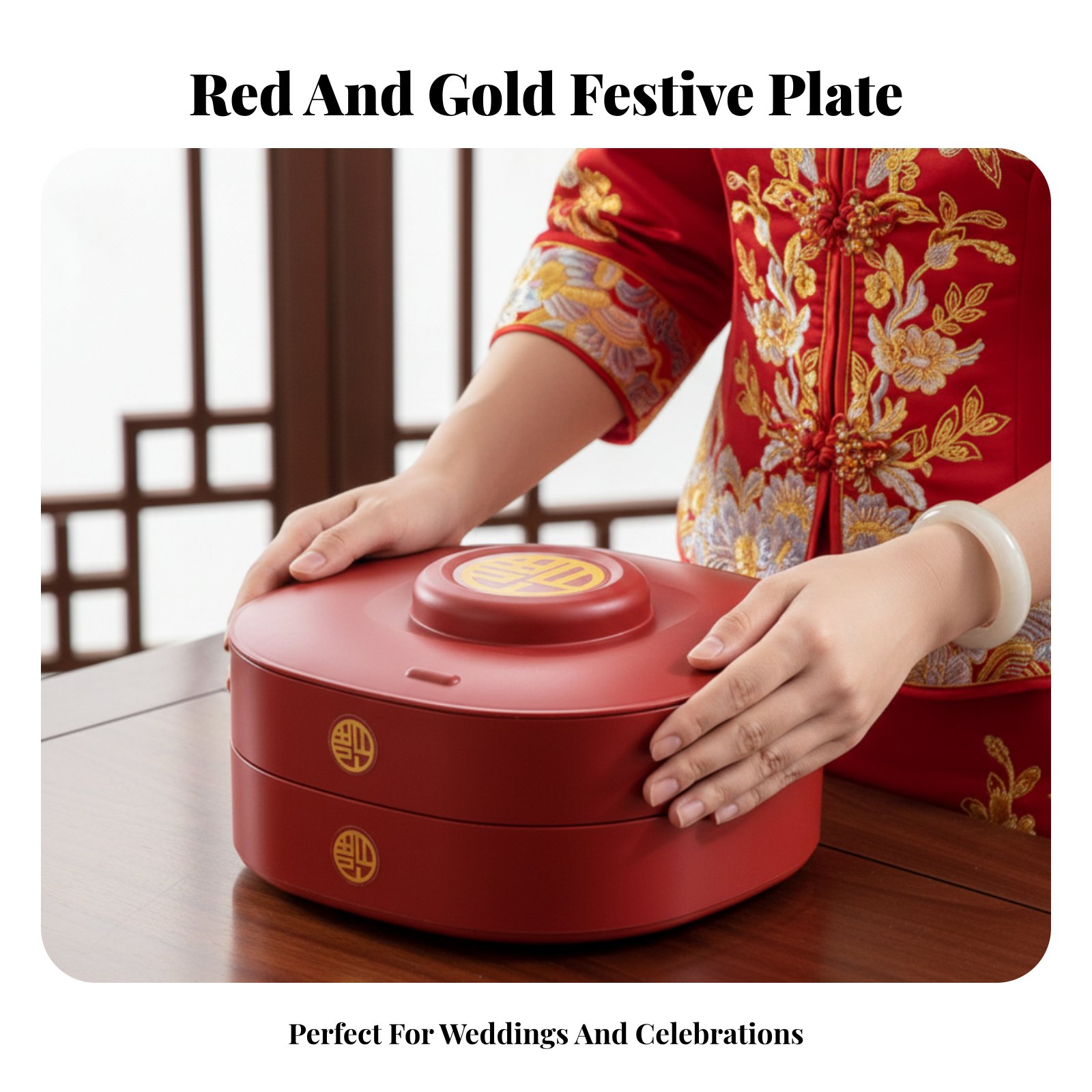 Red Wedding Candy Box, Tiered  - Home Decor Organizer ulasan dan harga