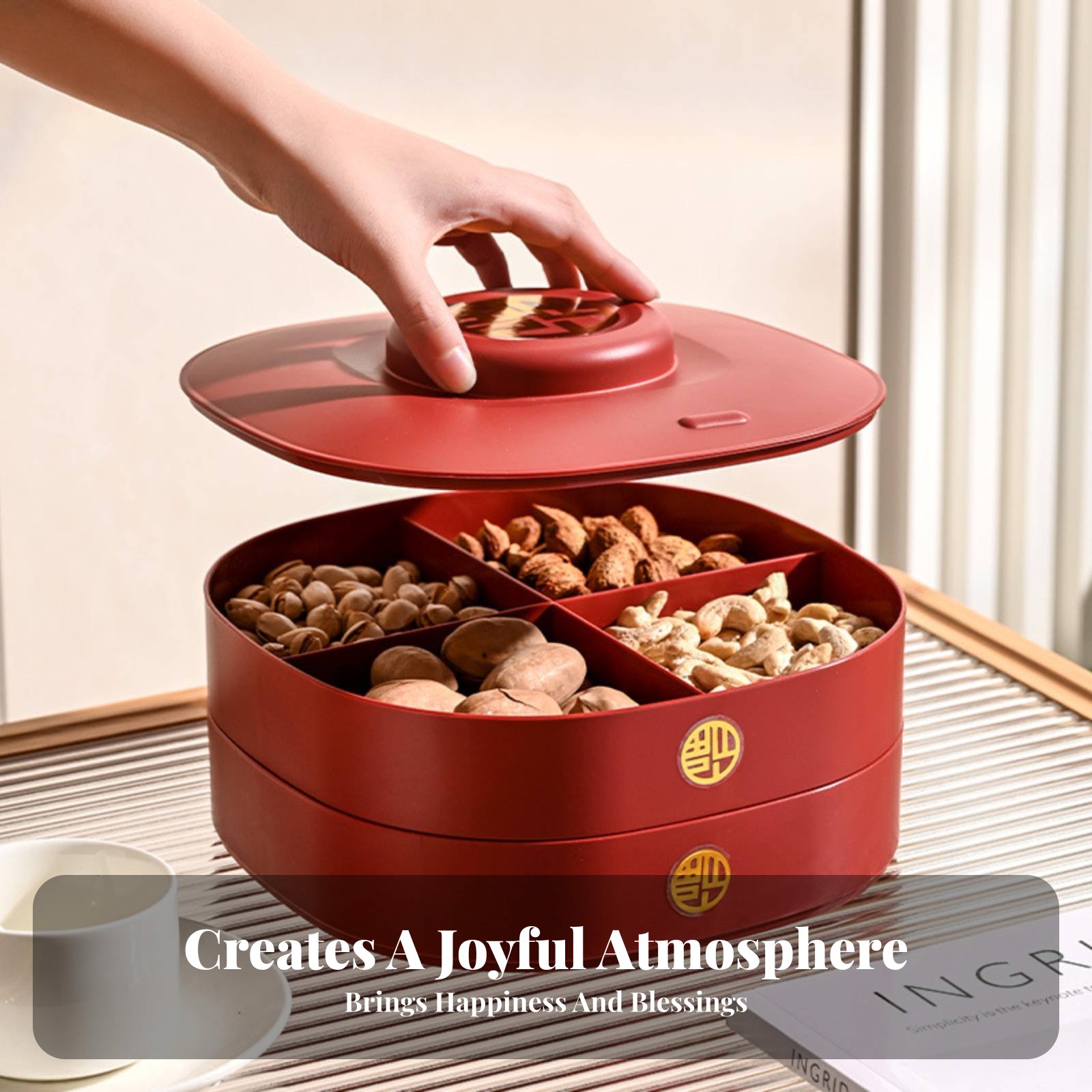 Red Wedding Candy Box, Tiered  - Home Decor Organizer ulasan dan harga