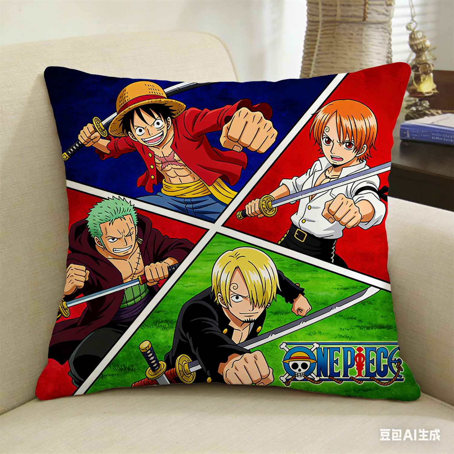 One Piece Pillow Cover, Anime  - Home Decor Online ulasan dan harga