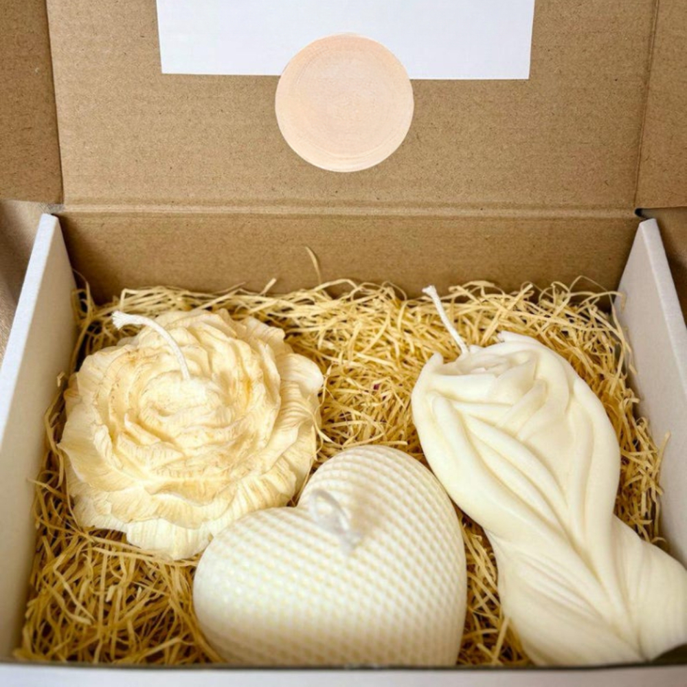 Rose Heart Candle Silicone Mol - Scented Candle Set ulasan dan harga
