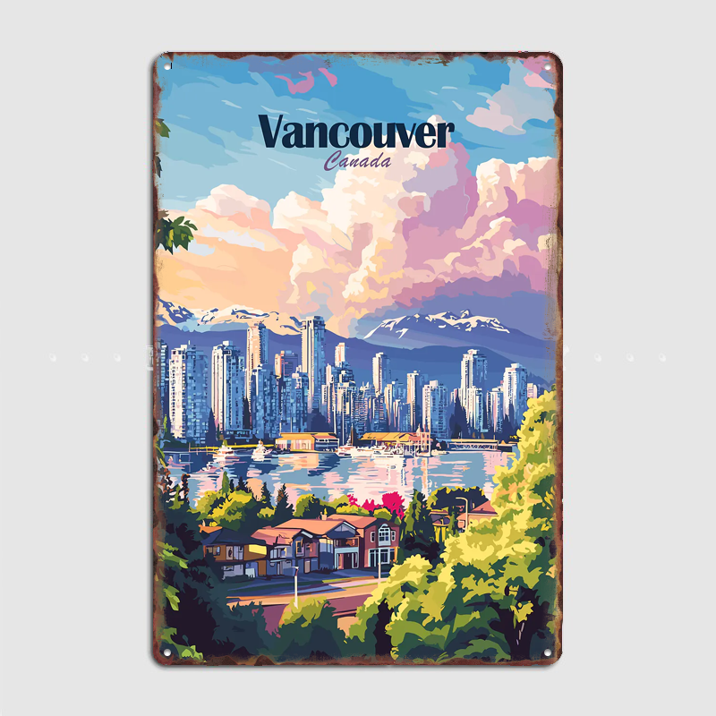 Vancouver Skyline Travel Poste - Home Decor Vancouver ulasan dan harga