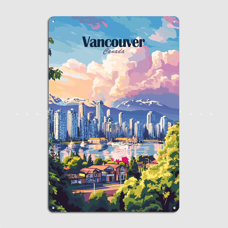 Vancouver Skyline Travel Poste - Home Decor Vancouver ulasan dan harga