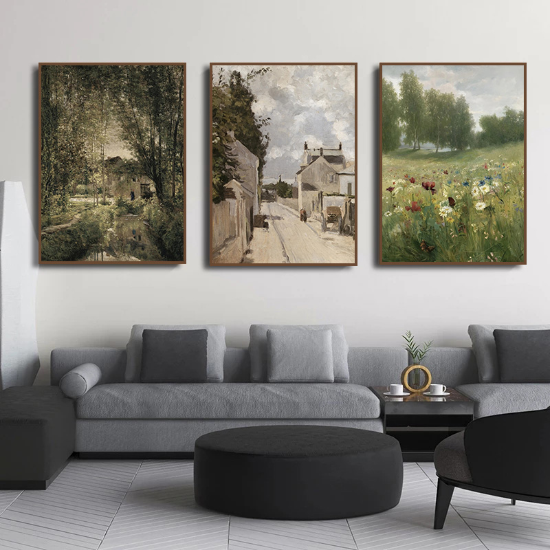 Vintage Countryside Spring Nat - Watercolor Poster Print ulasan dan harga