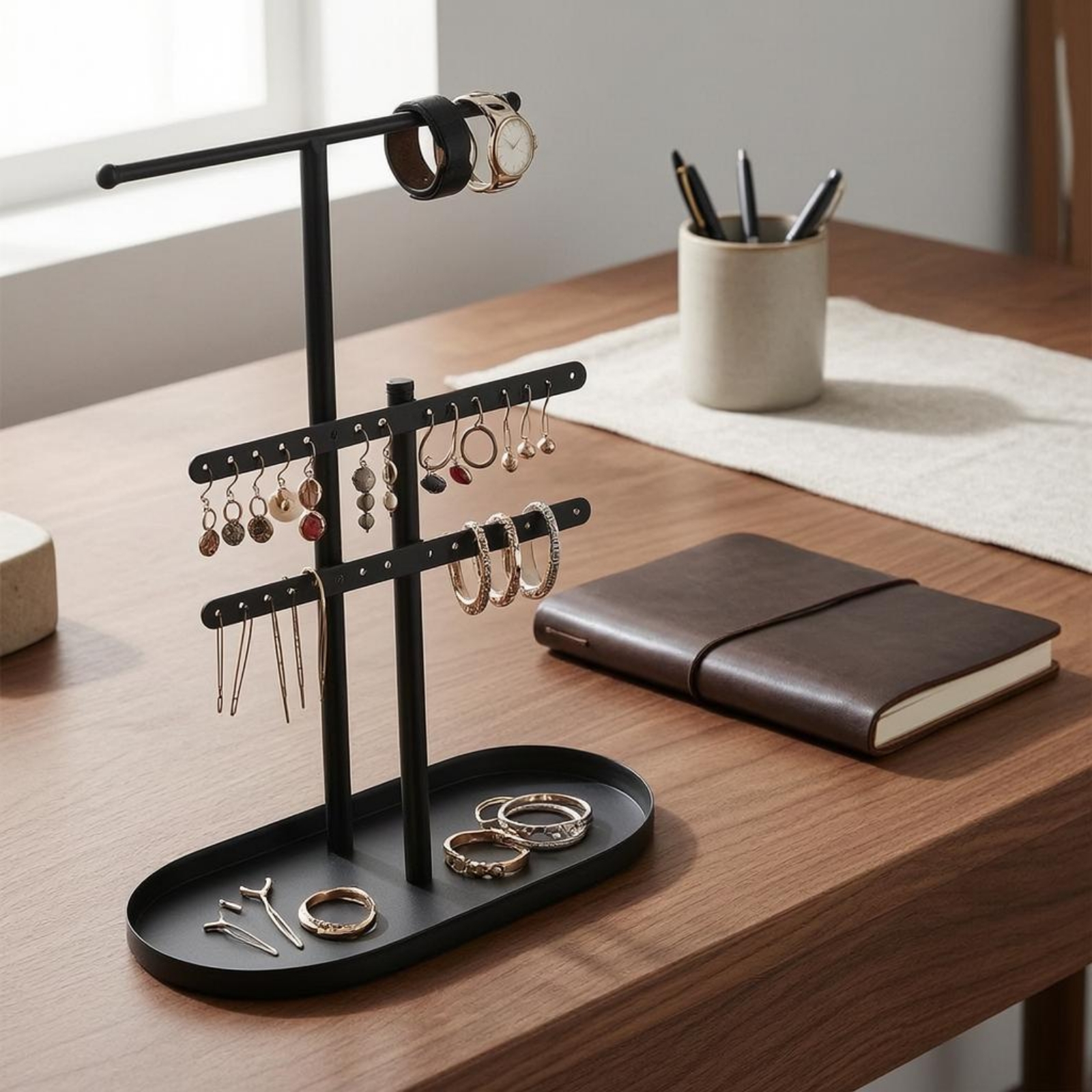 Jewelry Display Stand Perforat - Home Decor Organizer ulasan dan harga