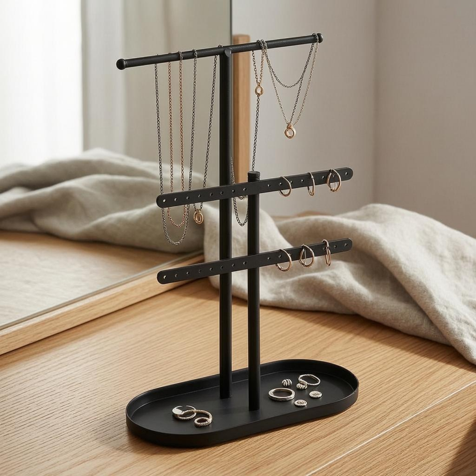 Jewelry Display Stand Perforat - Home Decor Organizer ulasan dan harga