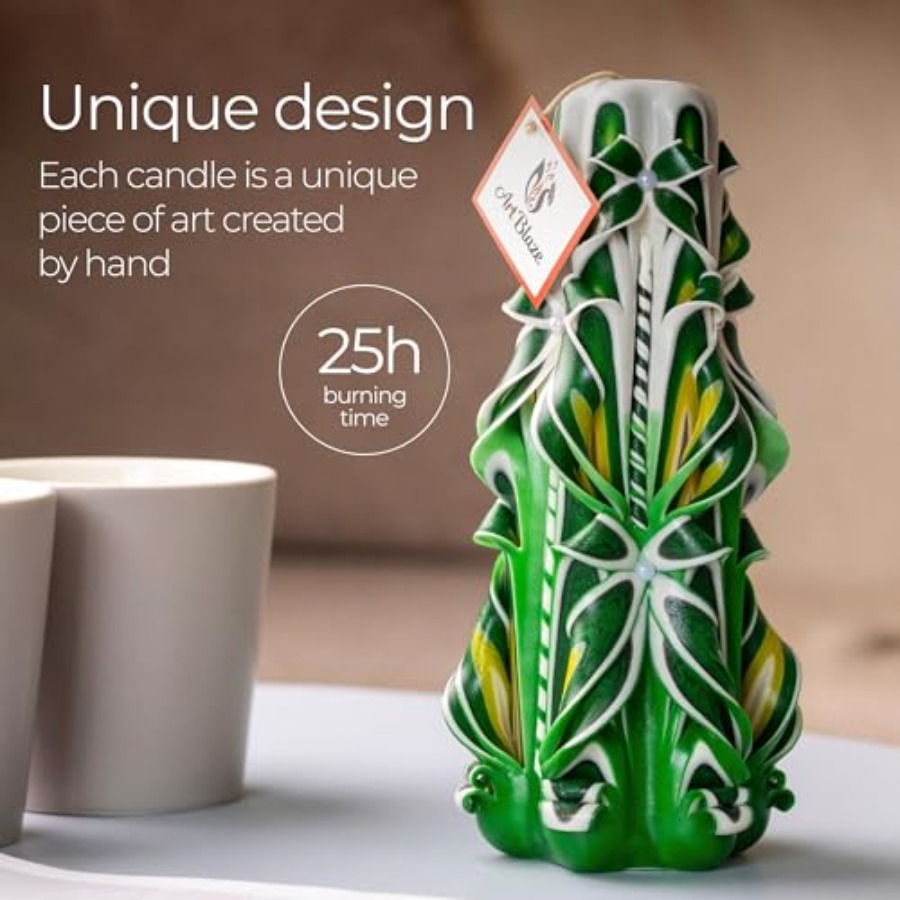 Carved Candles - Handmade Long - Home Decor Luxury ulasan dan harga