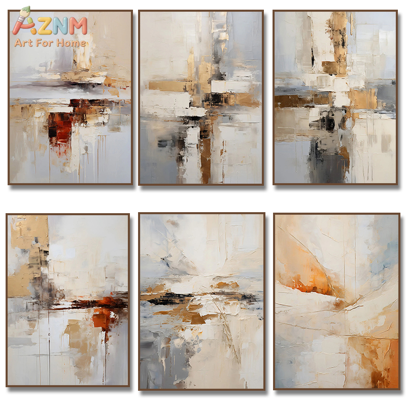 Neutral Landscape Canvas Paint - Watercolor Poster Print ulasan dan harga