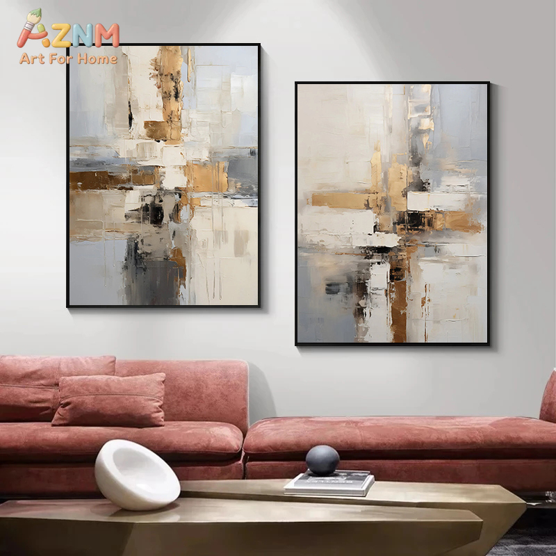 Neutral Landscape Canvas Paint - Watercolor Poster Print ulasan dan harga