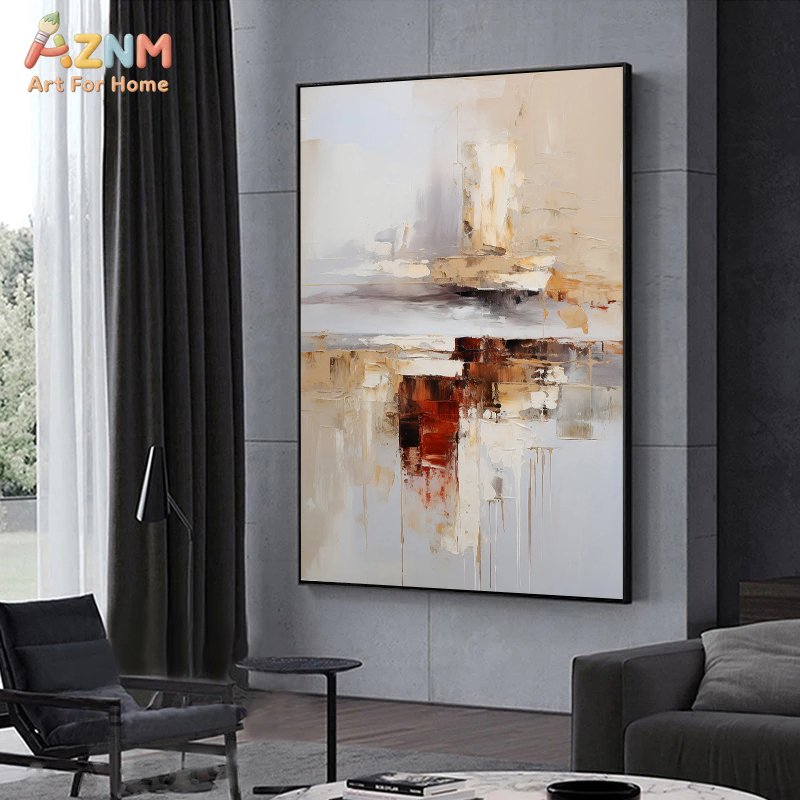 Neutral Landscape Canvas Paint - Watercolor Poster Print ulasan dan harga