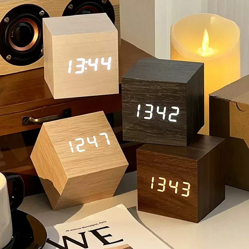Wooden Digital Alarm Clock wit - Vintage Alarm Clock ulasan dan harga