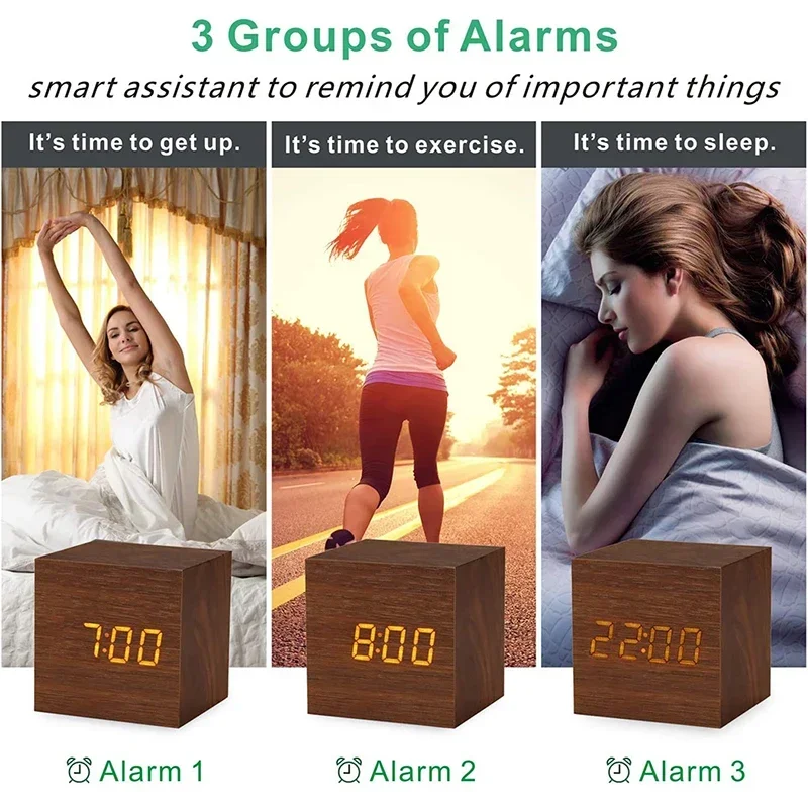 Wooden Digital Alarm Clock wit - Vintage Alarm Clock ulasan dan harga