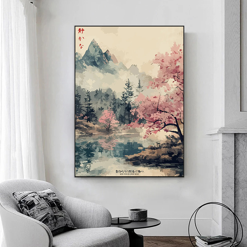 Japanese Vintage Posters Crane - Watercolor Poster Print ulasan dan harga