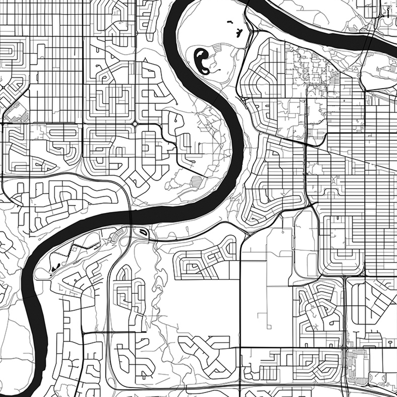Edmonton Alberta Map Black Whi - Home Decor Canada ulasan dan harga