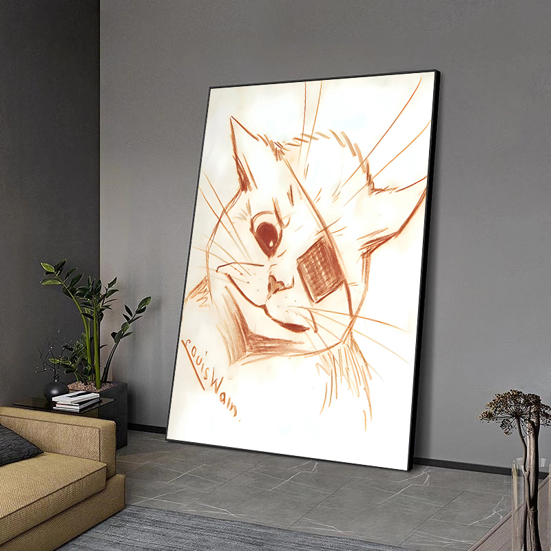 Louis Wain Illustration Exhibi - Watercolor Poster Print ulasan dan harga